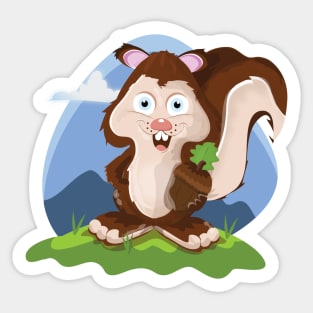 Cute Cartoon Squirrel Sticker